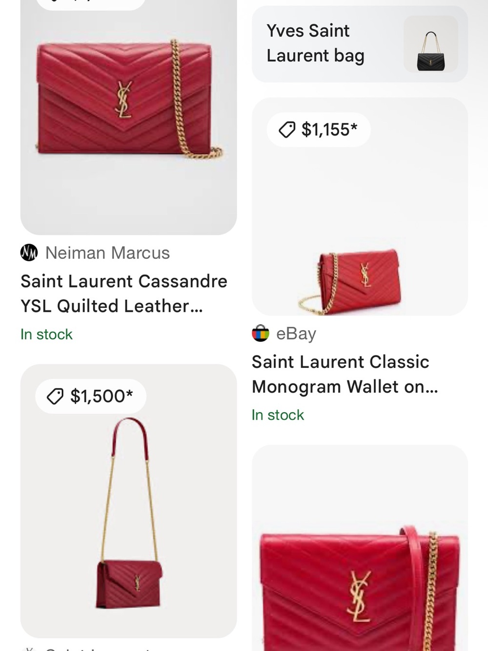 YSL CASSANDRE ENVELOPE CHAIN WALLET IN LAMBSKIN-Hot Pink - Picture 11 of 13